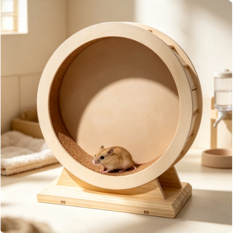 Hamster Cage Wheel - Roda de Exercício Silenciosa de Madeira
